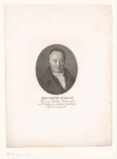Portret van Johann Heinrich Schinz