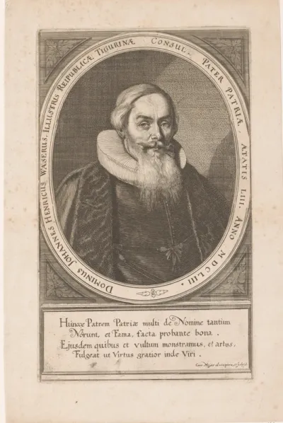 Portret van Johann Heinrich Waser op 53-jarige leeftijd