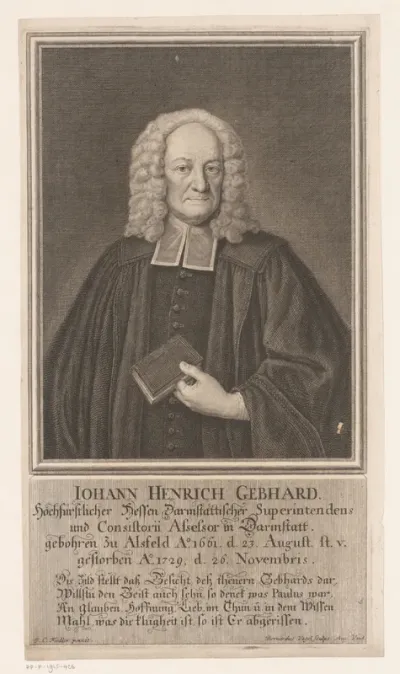 Portret van Johann Henrich Gebhard