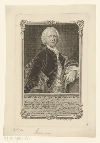 Portret van Johann Heumann von Teuschenbrunn