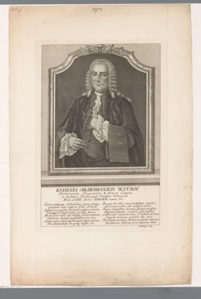 Portret van Johann Hildebrand Withof op 61-jarige leeftijd