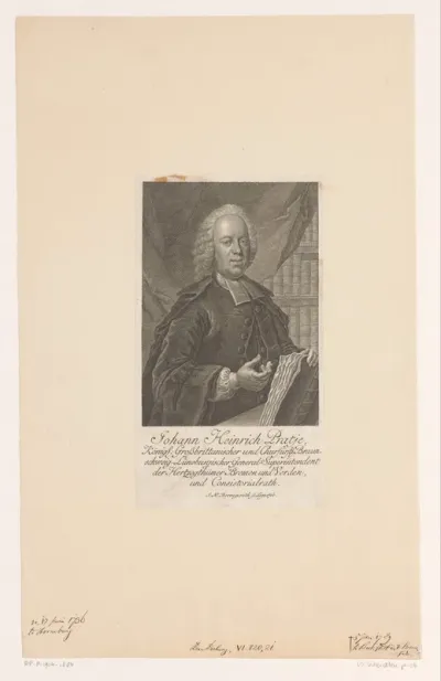 Portret van Johann Hinrich Pratje