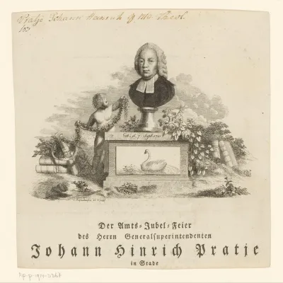 Portret van Johann Hinrich Pratje