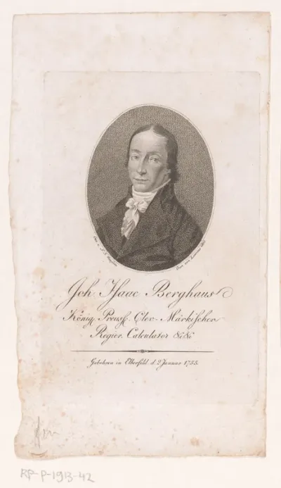 Portret van Johann Isaac Berghaus