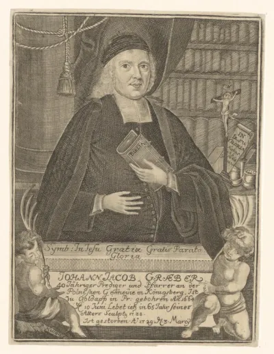 Portret van Johann Jacob Graeber op 65-jarige leeftijd