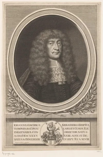 Portret van Johann Jacob Kerscher op 48-jarige leeftijd