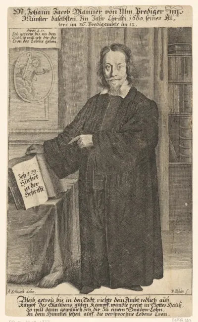 Portret van Johann Jacob Manner op 36-jarige leeftijd