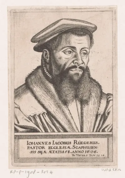 Portret van Johann Jacob Rüeger