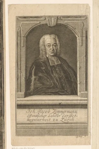 Portret van Johann Jacob Zimmermann