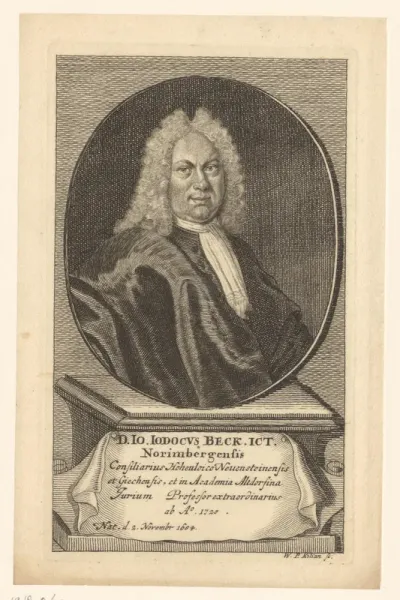 Portret van Johann Jodocus Beck