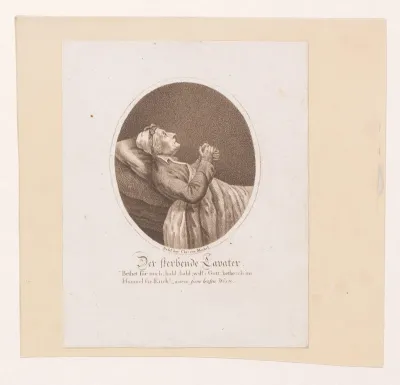 Portret van Johann Kaspar Lavater op zijn sterfbed