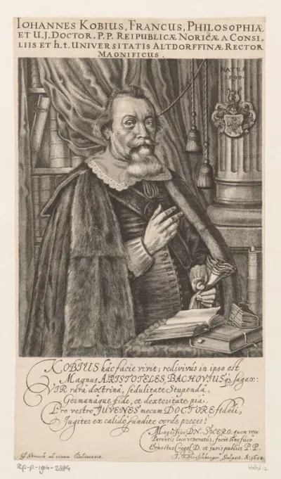 Portret van Johann Kob op 68-jarige leeftijd