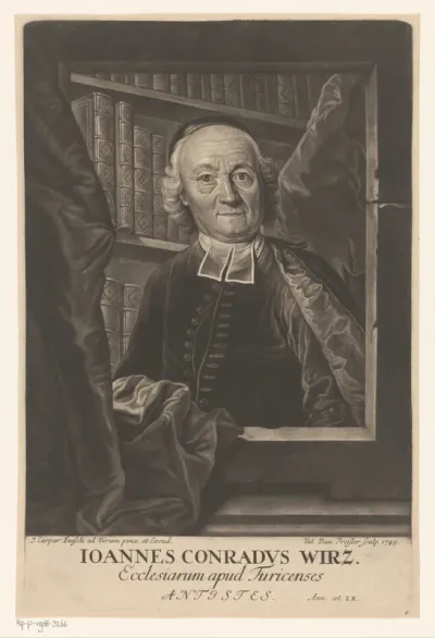 Portret van Johann Konrad Wirz op 60-jarige leeftijd