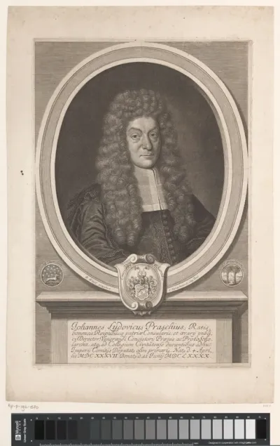Portret van Johann Ludwig Prasch