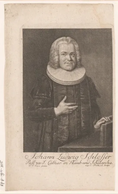 Portret van Johann Ludwig Schlosser