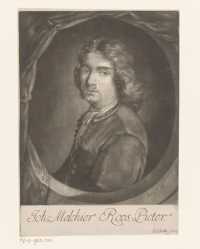 Portret van Johann Melchior Roos op 25-jarige leeftijd
