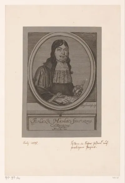 Portret van Johann Michael Sutorius op 38-jarige leeftijd