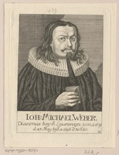 Portret van Johann Michael Weber