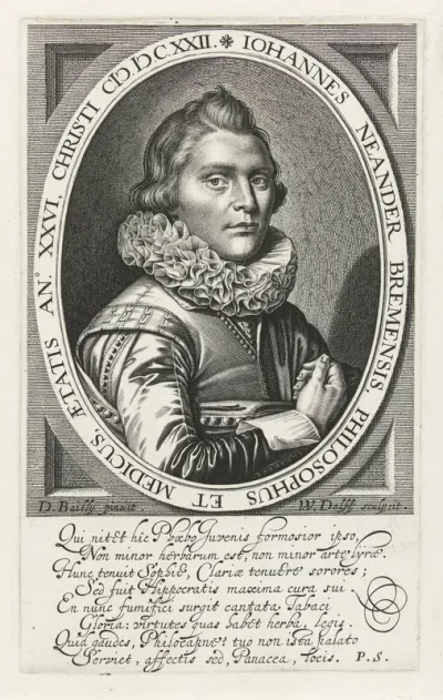 Portret van Johann Neander op 26-jarige leeftijd