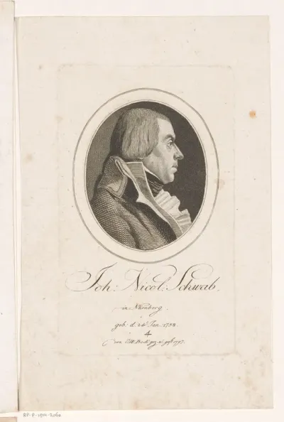 Portret van Johann Nicolaus Schwab