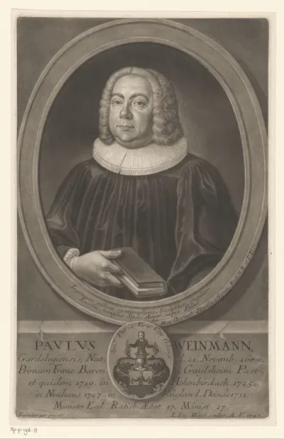 Portret van Johann Paulus Weinmann