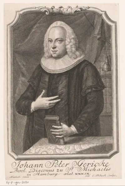 Portret van Johann Peter Gericke op 39-jarige leeftijd