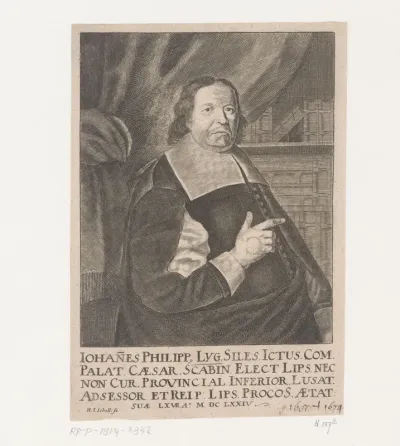 Portret van Johann Philipp Lyg op 67-jarige leeftijd