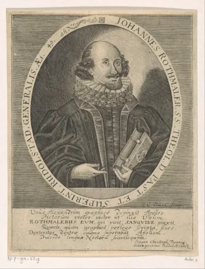 Portret van Johann Rothmaler op 49-jarige leeftijd
