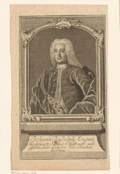 Portret van Johann Rudolf Engau