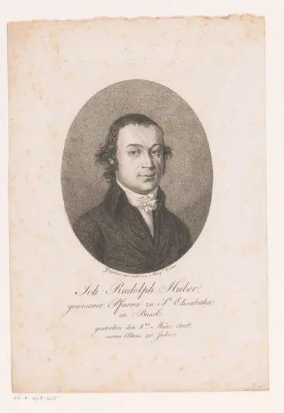 Portret van Johann Rudolf Huber