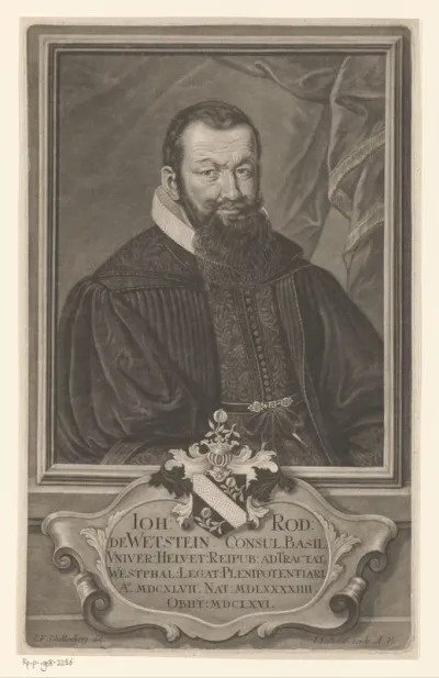 Portret van Johann Rudolf Wettstein