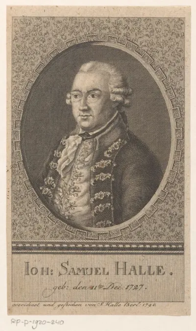 Portret van Johann Samuel Halle