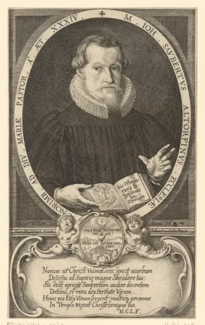 Portret van Johann Saubert op 34-jarige leeftijd