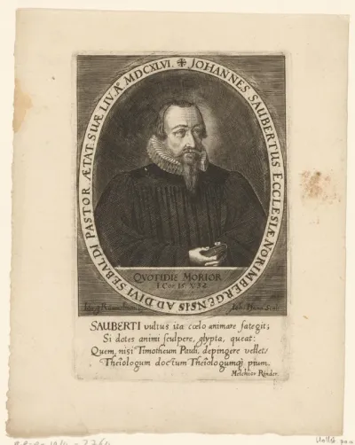 Portret van Johann Saubert