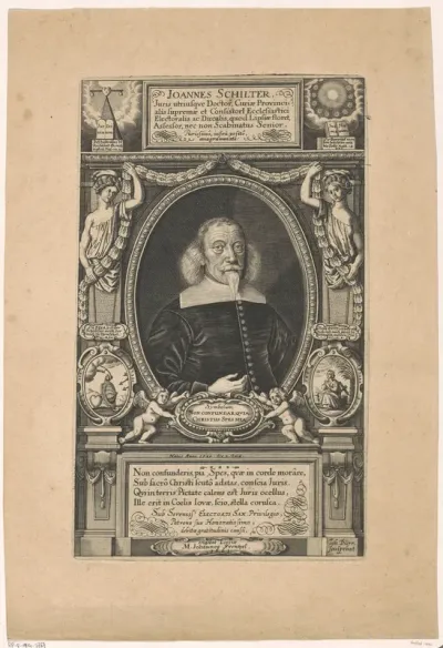 Portret van Johann Schilter op 66-jarige leeftijd