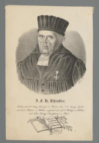 Portret van Johann Sigismund Friedrich Schindler