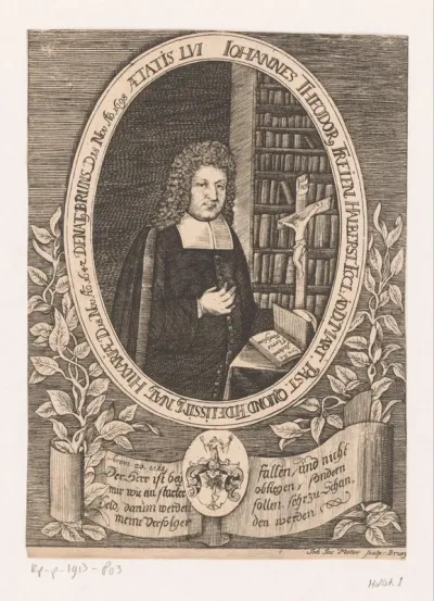 Portret van Johann Theodor Freien