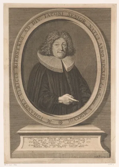Portret van Johann Ulrich Riedner