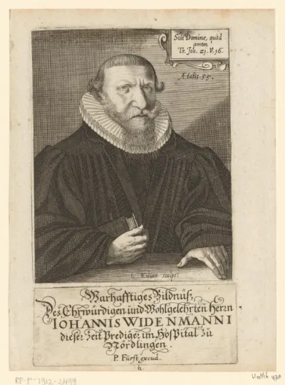 Portret van Johann Widenmann op 55-jarige leeftijd