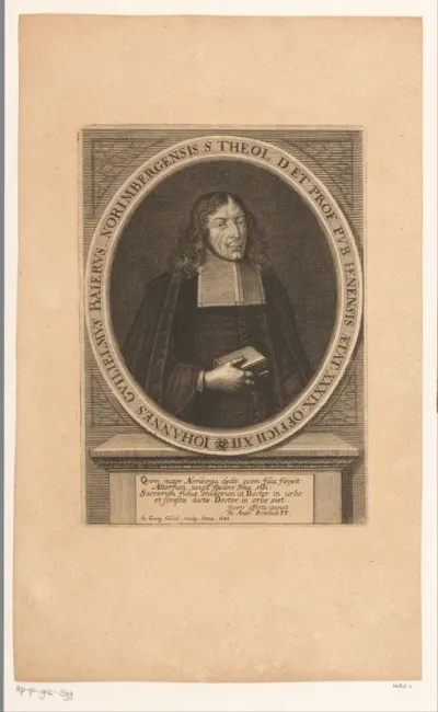 Portret van Johann Wilhelm Baier op 39-jarige leeftijd