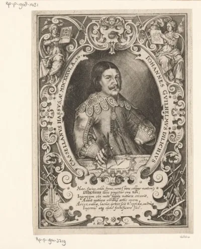 Portret van Johann Wilhelm Dilich op 36-jarige leeftijd