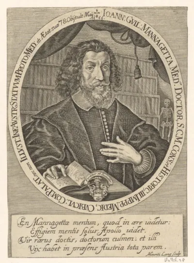 Portret van Johann Wilhelm Mannagetta op 78-jarige leeftijd