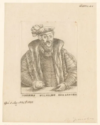 Portret van Johann Wilhelm Sachsen-Weimar