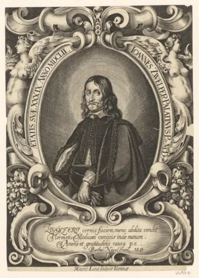 Portret van Johann Zwelfer op 39-jarige leeftijd