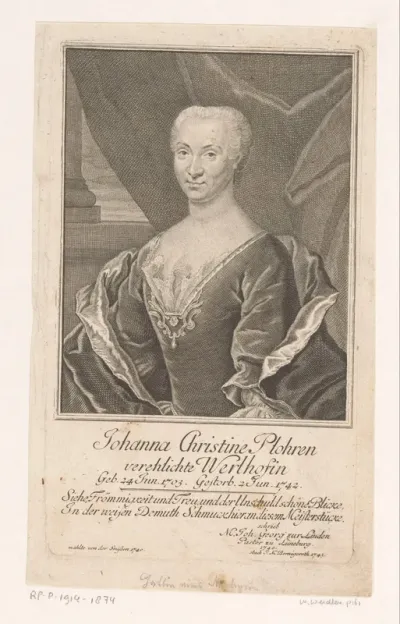 Portret van Johanna Christina Werlhof