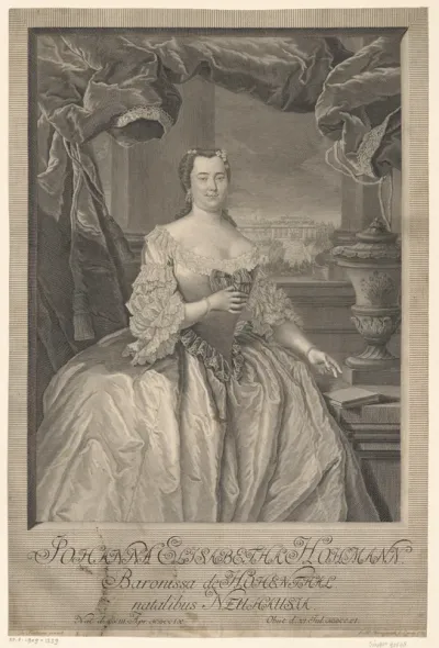 Portret van Johanna Elisabeth Hohmann von Hohenthal