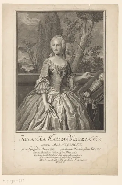 Portret van Johanna Mariana Weinmann