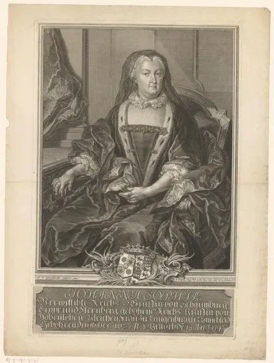 Portret van Johanna Sophia von Schaumburg-Lippe