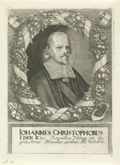 Portret van Johannes Christophorus Eisen