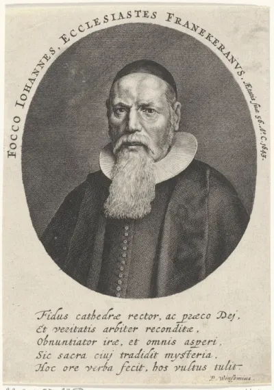 Portret van Johannes Focco, predikant te Franeker